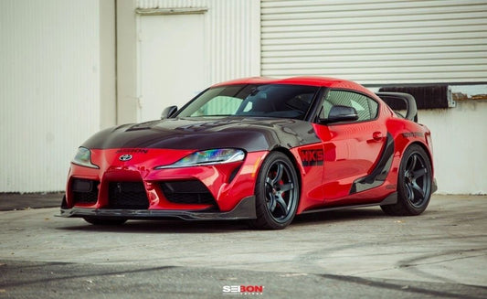 MB-STYLE CARBON FIBER FRONT LIP FOR 2020-2021 TOYOTA GR SUPRA FL20TYSUP-MB
