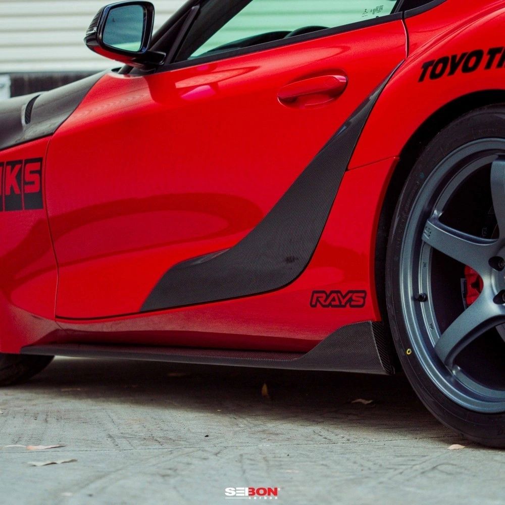 OEM-STYLE CARBON FIBER SIDE SKIRTS FOR 2020-2021 TOYOTA GR SUPRA SS20TYSUP-OE