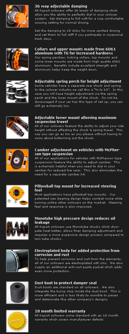 2013-2022 Scion FR-S / Subaru BRZ / Toyota G KSPORT KONTROL PRO COILOVERS CSC080-KP
