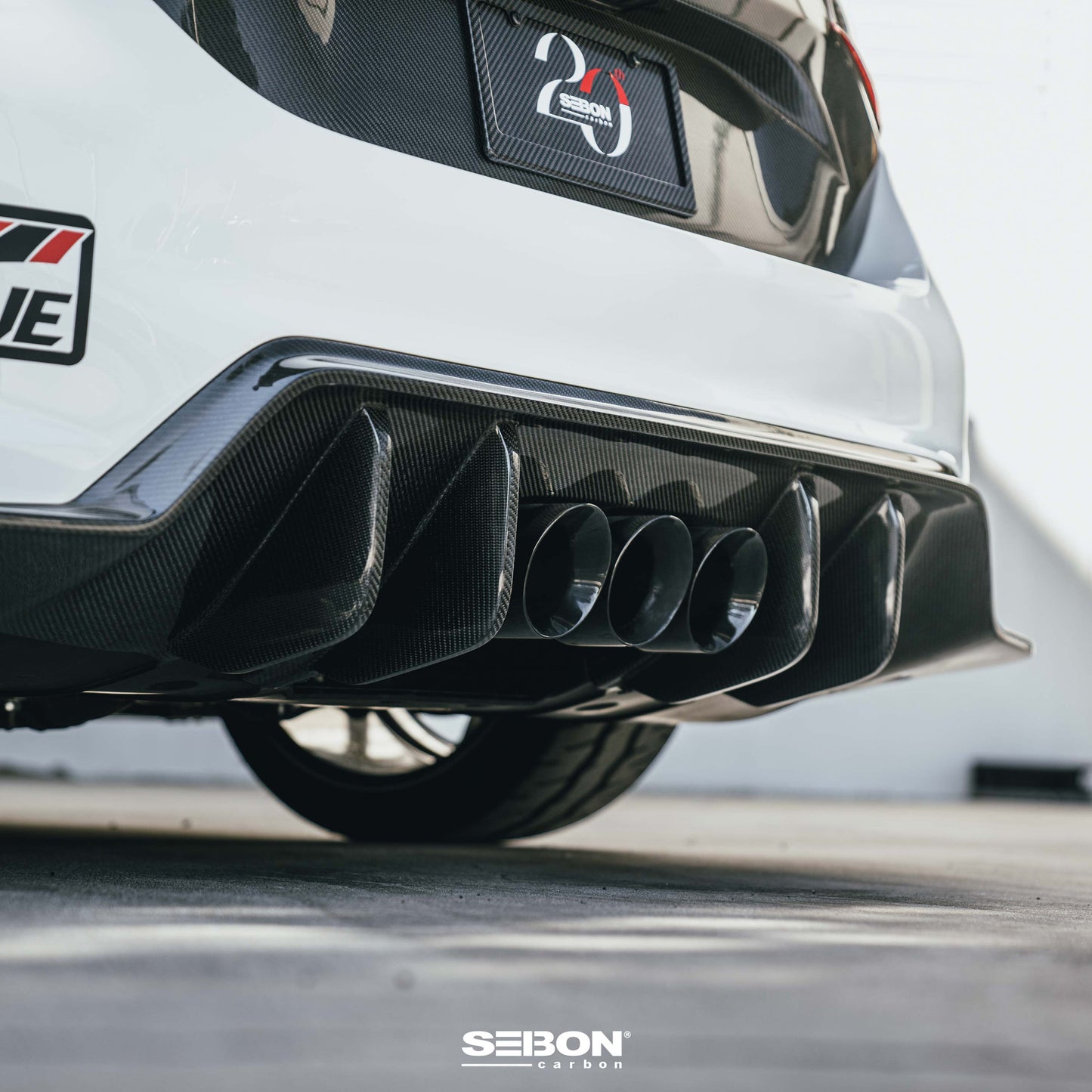 MB-Style Carbon Fiber Rear Diffuser For 2023-2024 Honda Civic Type R RD23HDCVR-MB