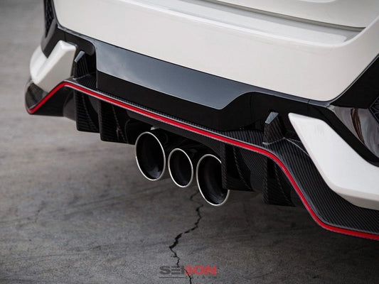 OEM-STYLE CARBON FIBER REAR LIP FOR 2017-2020 HONDA CIVIC TYPE R & FK7   	RL17HDCVR-OE